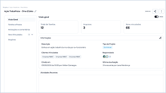 Gestão de clientes e projetos